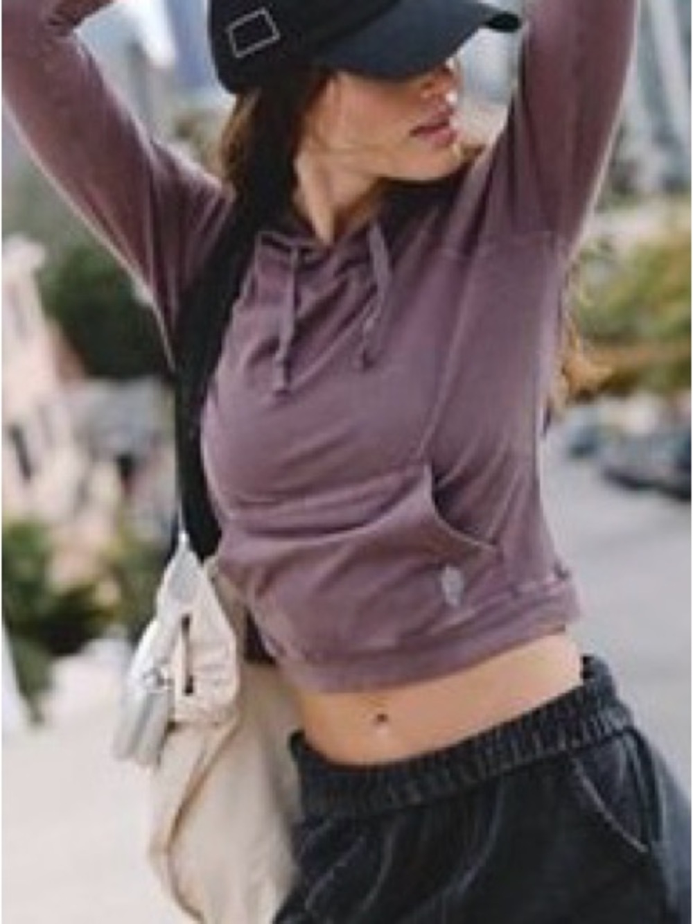 Free People hot shot hoodie  in cocoa